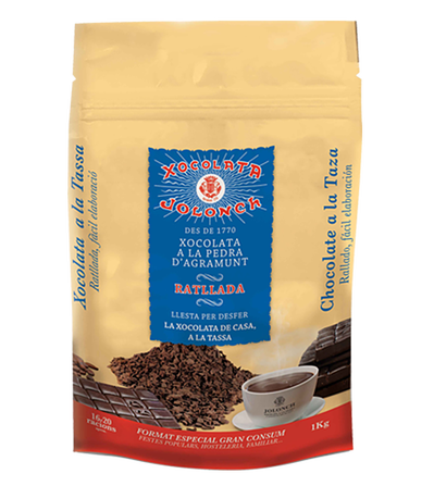 Xocolata a la pedra ratllada 35% cacau. 1kg